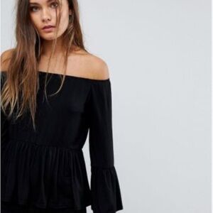 Boohoo Bardot Frill Off-Shoulder Top